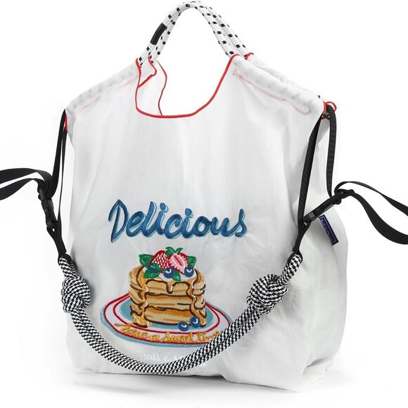 Embroidery Tote Bag Nylon Small Multiple Uses Stylish Lightweight - Picture 2 of 6